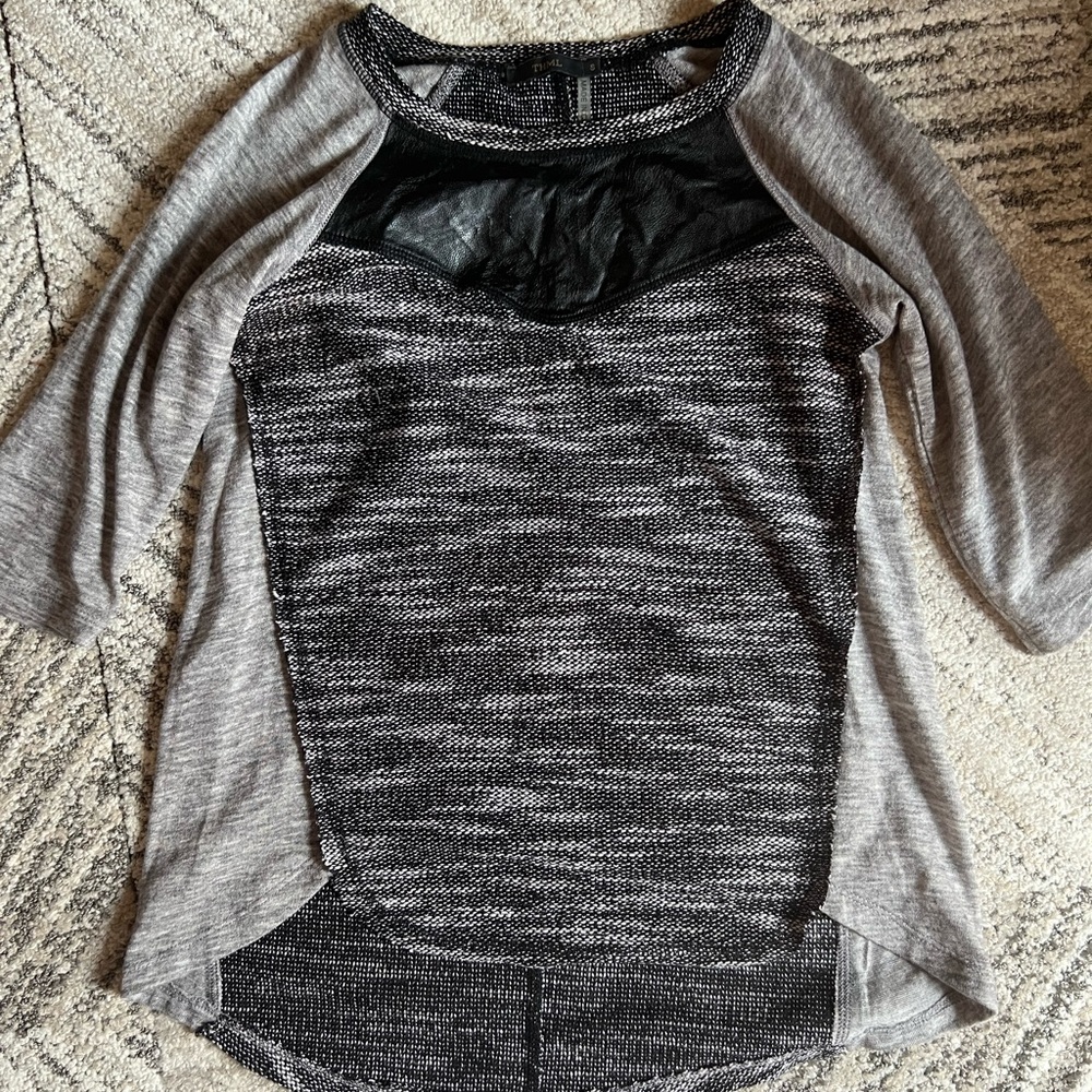 Leather and fabric shirt